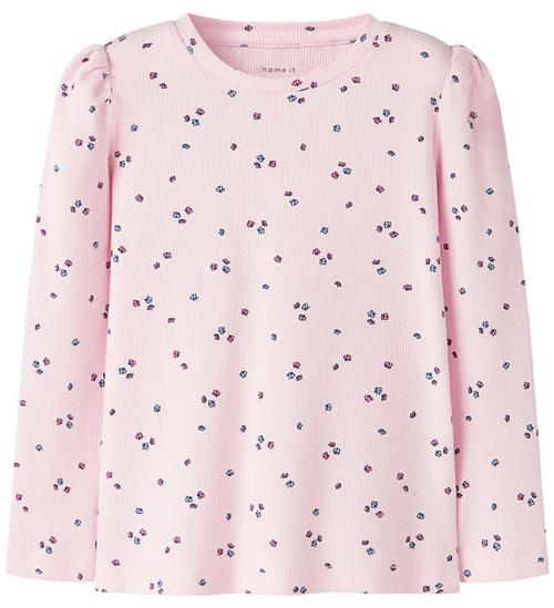 Name It Bluse - Rib - NmfNelia - Cradle Pink m. Blomster