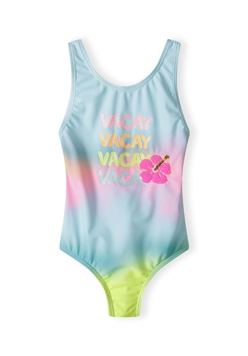 MINOTI Badedragt  lemon / mint / pink