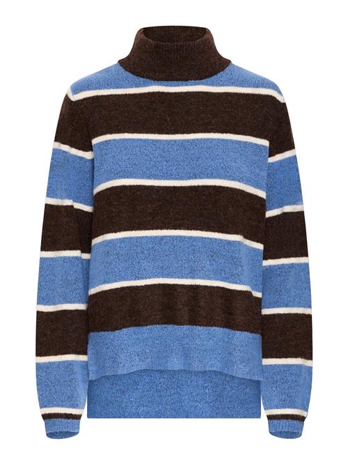 ICHI Pullover 'IHEDEEN'  royalblå / mørkebrun / hvid