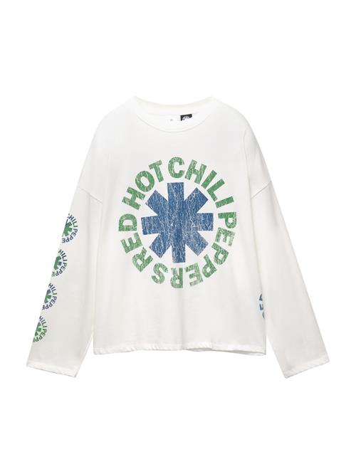 Pull&Bear Shirts 'RED HOT CHILI PEPPERS'  mørkeblå / grøn / hvid