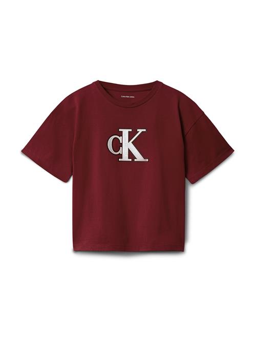 Calvin Klein Jeans Bluser & t-shirts  mørkerød / sort / sølv