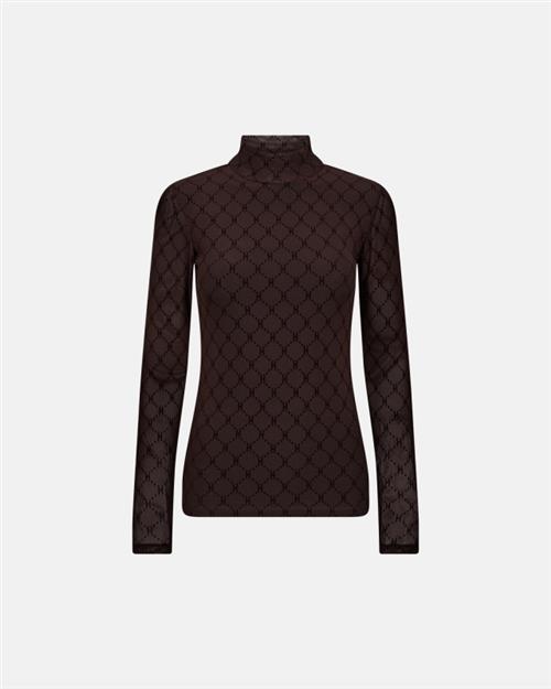 Bluse "mesh high neck" | Brun