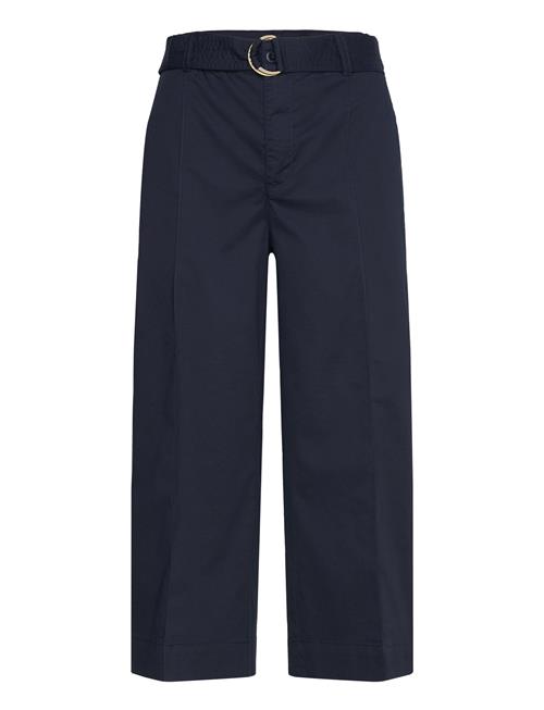 Micro-Sanded Twill Belted Wide-Leg Pant Lauren Ralph Lauren Navy
