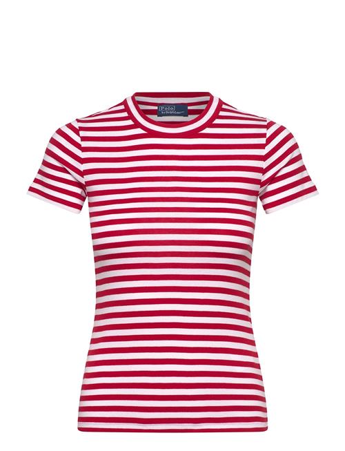 Striped Ribbed Cotton Crewneck Tee Polo Ralph Lauren Red