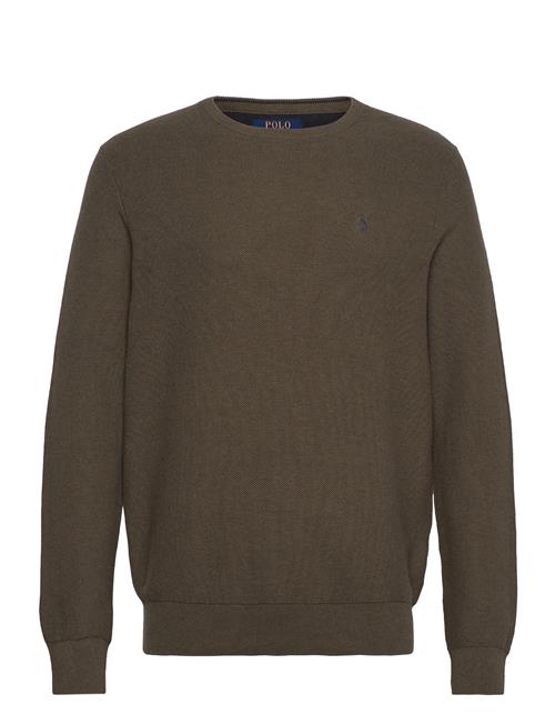 Mesh-Knit Cotton Crewneck Sweater Polo Ralph Lauren Green