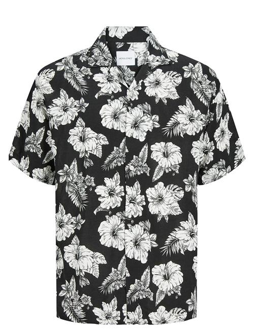 Jack & Jones Jjguru Monochrome Aop Resort Shirt Ss Jack & J S Black