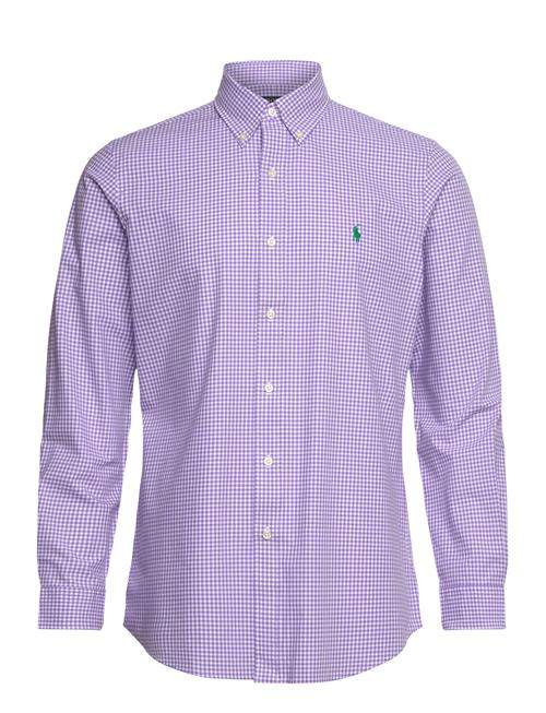 Custom Fit Gingham Stretch Poplin Shirt Polo Ralph Lauren Purple