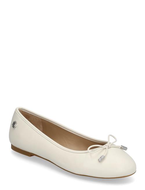 Jayna Nappa Leather Flat Lauren Ralph Lauren Cream