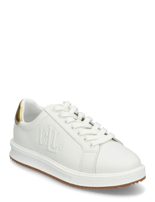 Ainsley Metallic-Trim Leather Sneaker Lauren Ralph Lauren White