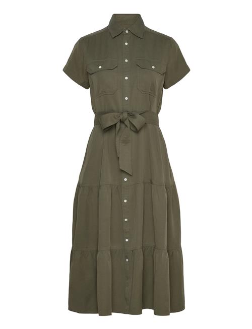 Belted Tiered Shirtdess Polo Ralph Lauren Khaki