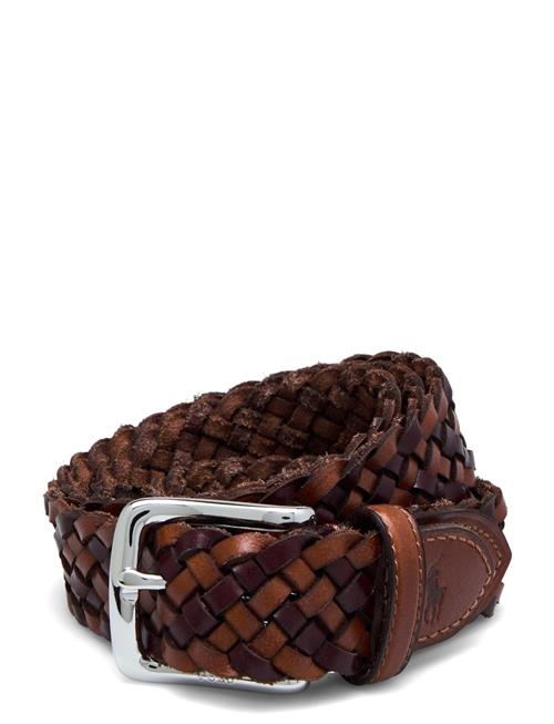 Braided Leather Belt Polo Ralph Lauren Brown