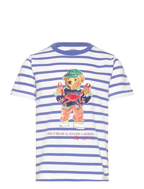 Polo Bear Striped Cotton Jersey Tee Ralph Lauren Kids Blue
