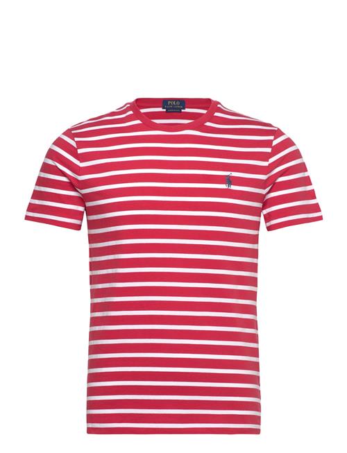 Custom Slim Fit Striped Jersey T-Shirt Polo Ralph Lauren Red