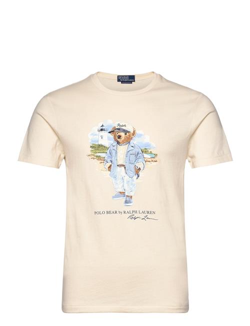 Custom Slim Fit Polo Bear Jersey T-Shirt Polo Ralph Lauren Cream