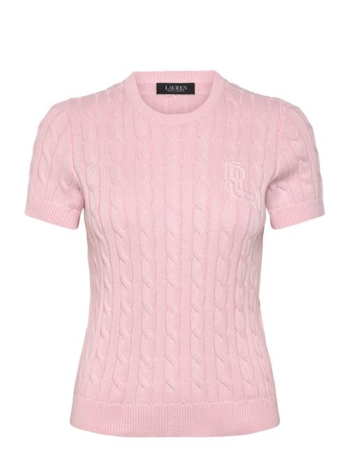 Cable-Knit Cotton Short-Sleeve Sweater Lauren Ralph Lauren Pink