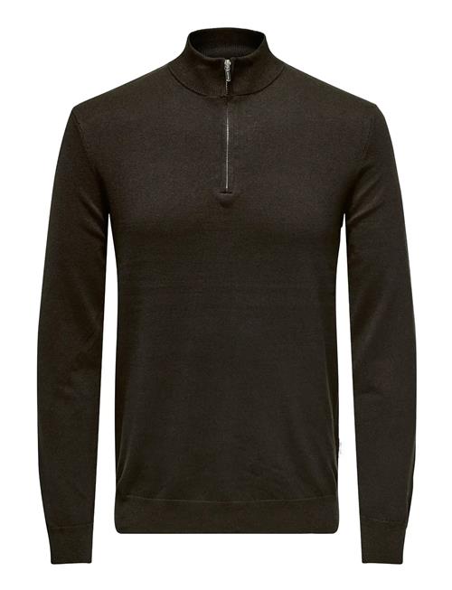 Onswyler Life Ls Half Zip Knit ONLY & SONS Brown