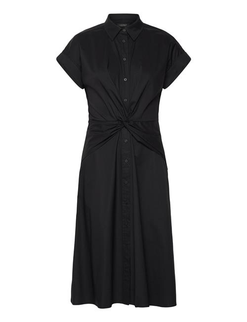 Twist-Front Cotton-Blend Shirtdress Lauren Ralph Lauren Black