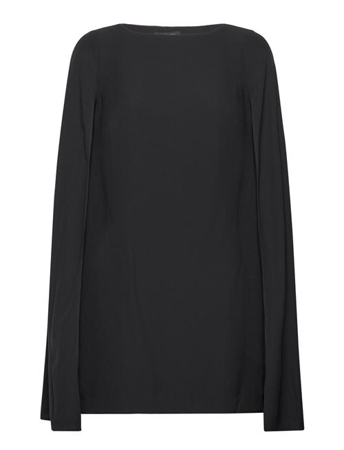 Cape Georgette Cocktail Dress Lauren Ralph Lauren Black