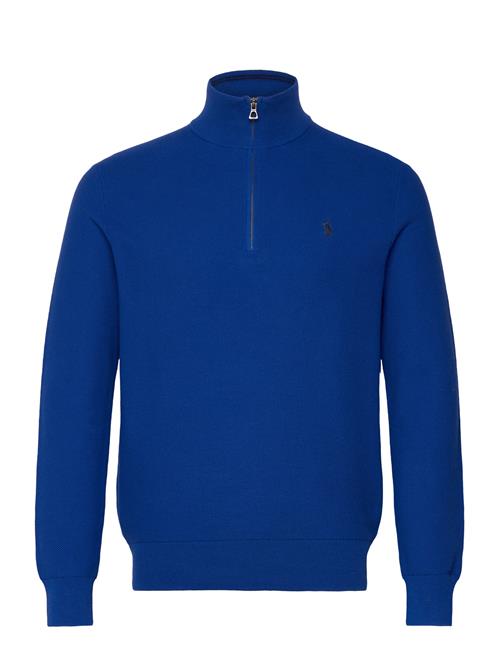 Mesh-Knit Cotton Quarter-Zip Sweater Polo Ralph Lauren Blue
