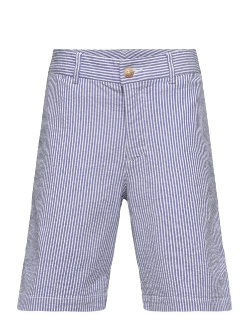 Stretch Cotton Seersucker Short Ralph Lauren Kids Blue