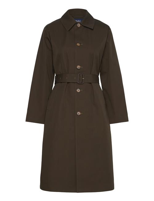 Water-Resistant Twill Long Car Coat Polo Ralph Lauren Brown