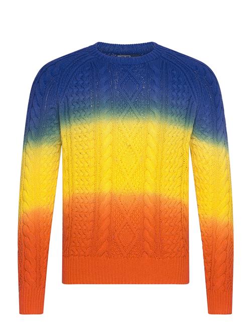 Dip-Dyed Aran-Knit Cotton Sweater Polo Ralph Lauren Patterned