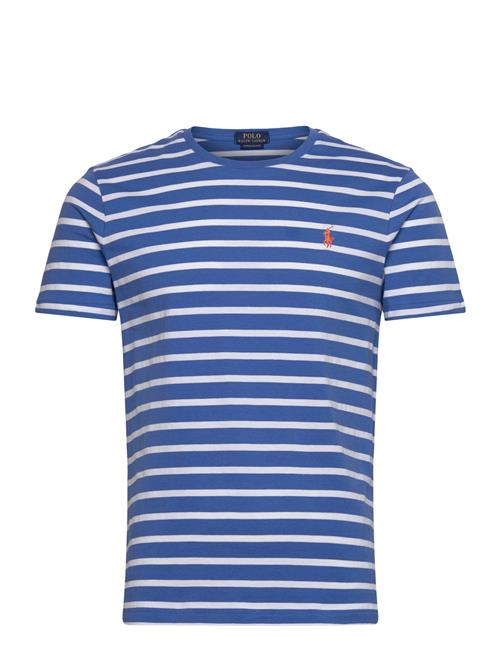 Custom Slim Fit Striped Jersey T-Shirt Polo Ralph Lauren Blue