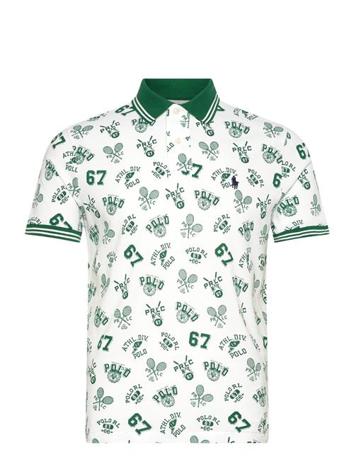 Custom Slim Fit Print Mesh Polo Shirt Polo Ralph Lauren Green