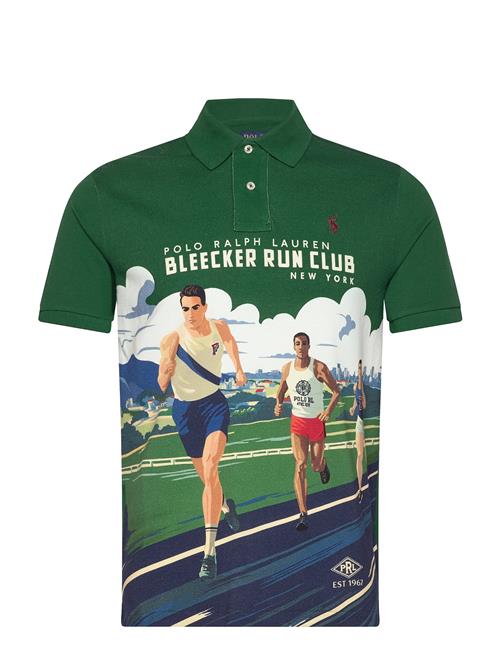 Custom Slim Fit Print Mesh Polo Shirt Polo Ralph Lauren Green