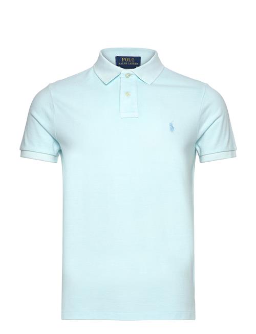 Custom Slim Mineral-Dyed Mesh Polo Shirt Polo Ralph Lauren Blue