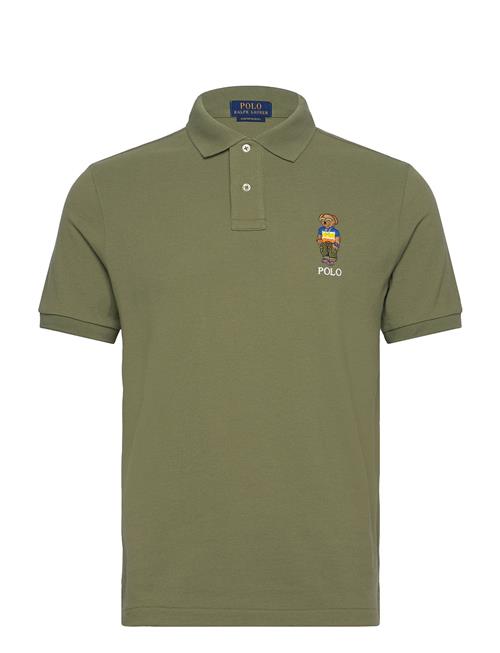 Custom Slim Polo Bear Mesh Polo Shirt Polo Ralph Lauren Khaki
