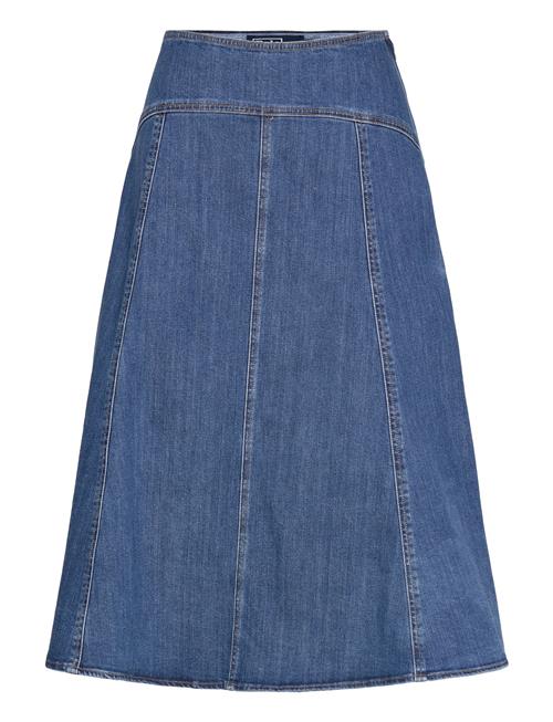 Paneled Denim A-Line Skirt Polo Ralph Lauren Blue