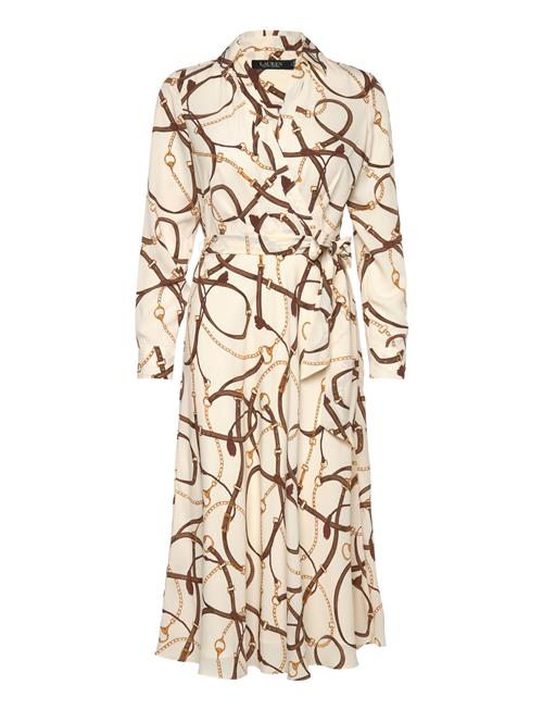 Belting-Print Crepe Midi Dress Lauren Ralph Lauren Cream