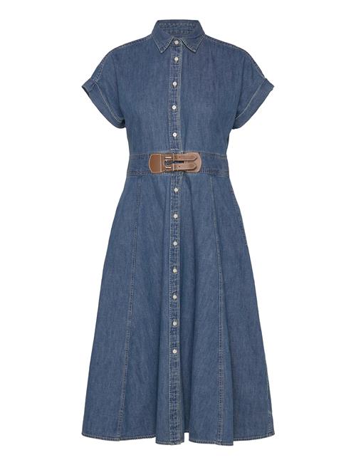 Buckle-Trim Denim Shirtdress Lauren Ralph Lauren Blue