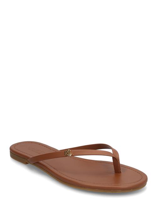 Raquel Leather Flip-Flop Lauren Ralph Lauren Brown