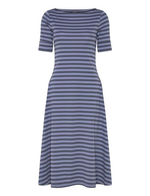 Striped Stretch Cotton Midi Dress Lauren Ralph Lauren Blue