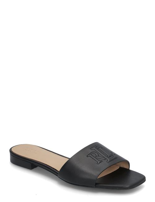 Everley Calfskin Slide Sandal Lauren Ralph Lauren Black