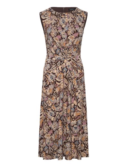 Floral Twist-Front Jersey Dress Lauren Ralph Lauren Brown