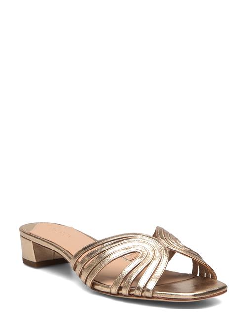 Fay Metallic Leather Multistrap Sandal Lauren Ralph Lauren Gold