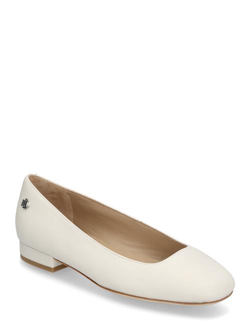 Emellie Nappa Leather Ballet Flat Lauren Ralph Lauren White