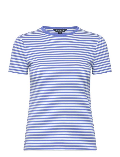 Striped Stretch Cotton Crewneck Tee Lauren Ralph Lauren Blue