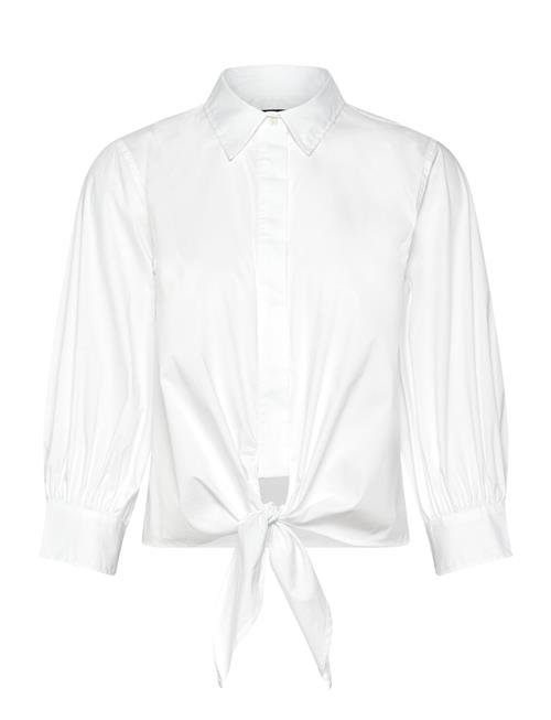 Tie-Waist Stretch-Cotton Blend Shirt Lauren Ralph Lauren White