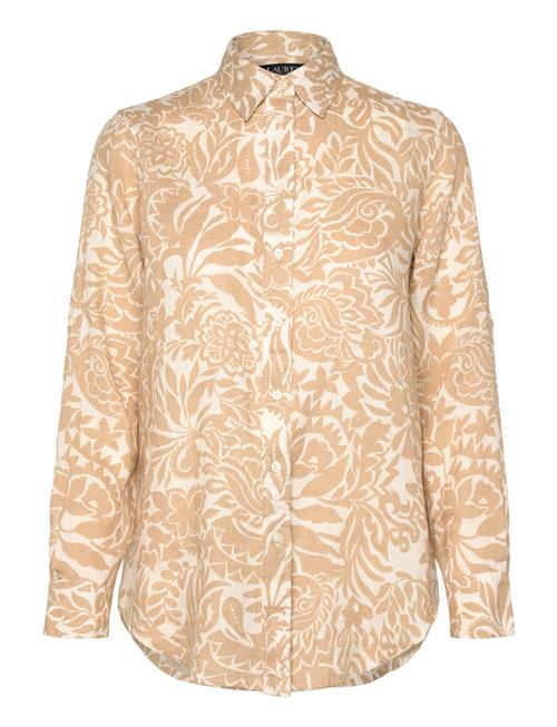 Relaxed Fit Floral Linen Shirt Lauren Ralph Lauren Beige