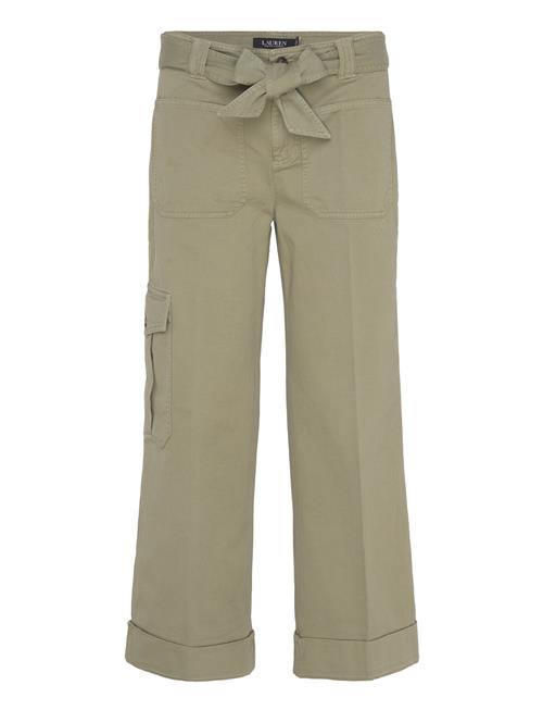 Pleated Cotton Twill Wide-Leg Cargo Pant Lauren Ralph Lauren Green