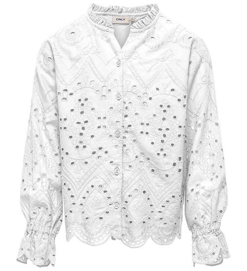 Se Kids Only Skjorte - KogCleo - Cloud Dancer m. Hulmønster ved KidsWorld