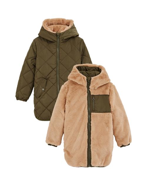 WE Fashion Vinterjakke  beige / oliven