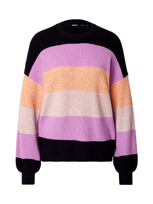 ONLY Pullover 'ONLJETTE'  mørkeblå / greige / orkidee / orange