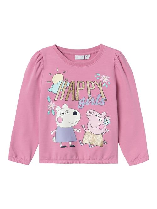NAME IT Sweatshirt 'Peppa Wutz'  lyseblå / guld / lys pink / hvid