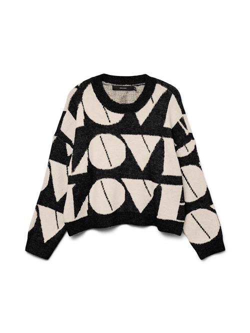 VERO MODA Pullover 'VMLove'  sort / naturhvid