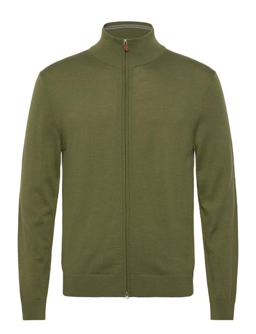 Extrafine Merino Wool Zip Cardigan GANT Khaki